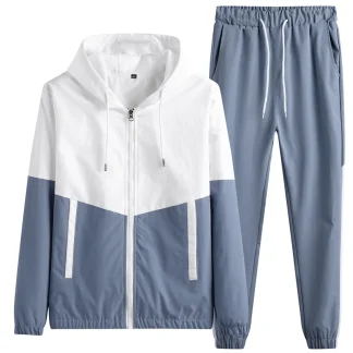 Sporty Sweatsuit with Color Block Design