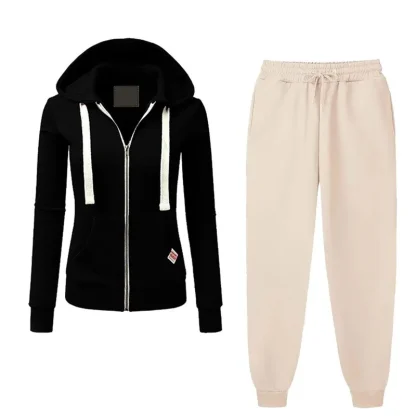 Comfortable Sweatsuit with Drawstring Hoodie - Image 4