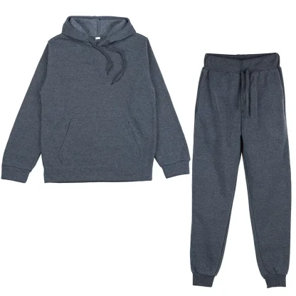 Solid Color Unisex Casual Sweatsuits - Image 10