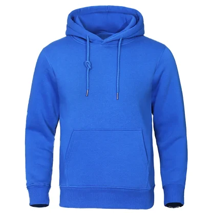 Casual Plain Color Sweatsuit with Hood - Image 11