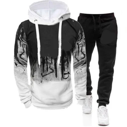 Printed Pullover Sweatshirt with Matching Jogger - Image 3