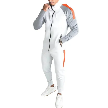 Color Block Sweatsuit with Zippered Top - Image 8