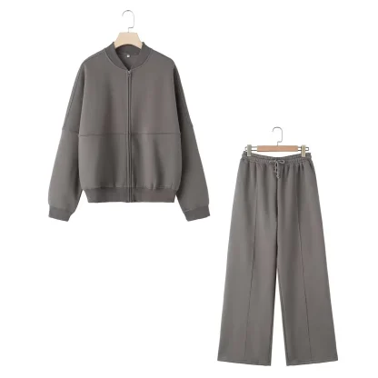 Trendy Sweatsuit with Wide Leg Pants