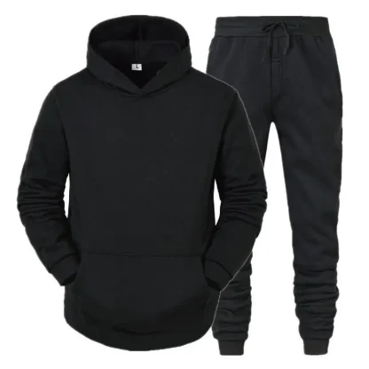 Plain Color Comfortable Fitted Sweatsuits - Image 3