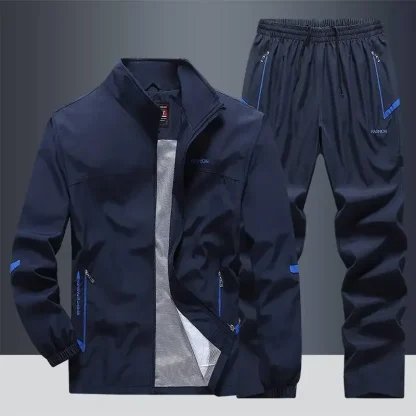 Fitness Sweatsuits with Zippered Pockets - Image 3