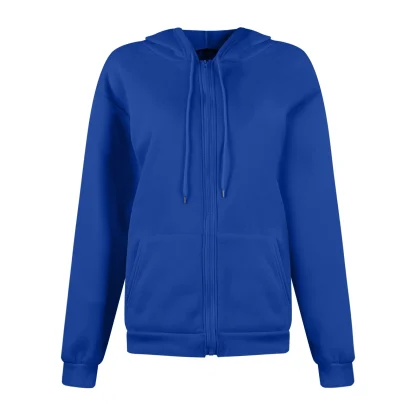 Zippered Closure Sweatshirt with Hoodie - Image 10