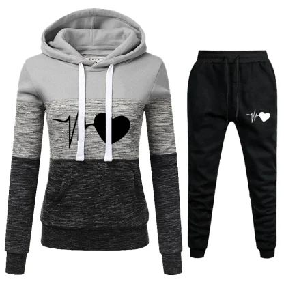 Printed Sweatsuit with Color Block Design - Image 4
