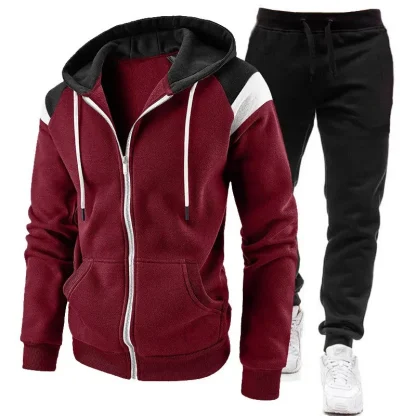 Color Block Sweatsuits with Zip Up - Image 2