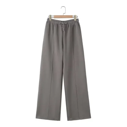 Trendy Sweatsuit with Wide Leg Pants - Image 11