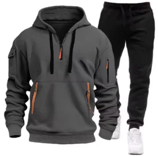 Pullover Sweatsuit with Multi Pockets