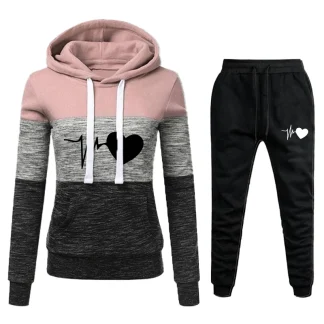 Printed Sweatsuit with Color Block Design