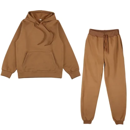 Solid Color Unisex Casual Sweatsuits - Image 15
