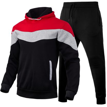 Casual Sweatsuit with Color Block Design - Image 8