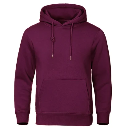 Casual Plain Color Sweatsuit with Hood - Image 4