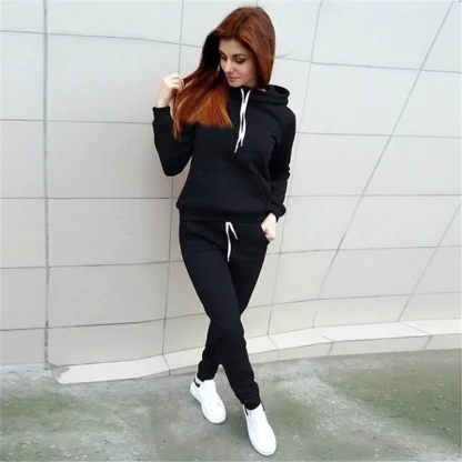 Fitted Plain Color Sweatsuit for Women - Image 3