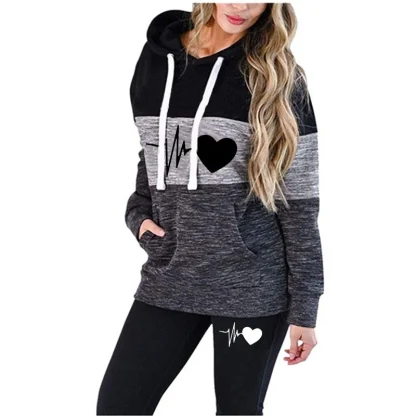 Printed Sweatsuit with Color Block Design - Image 7