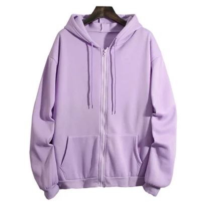 Zippered Closure Sweatshirt with Hoodie