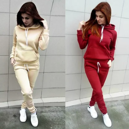 Fitted Simple Sweatsuits with Hood - Image 7