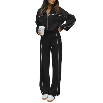 Stylish Sweatsuit with Minimal Stripe Pattern - Image 7