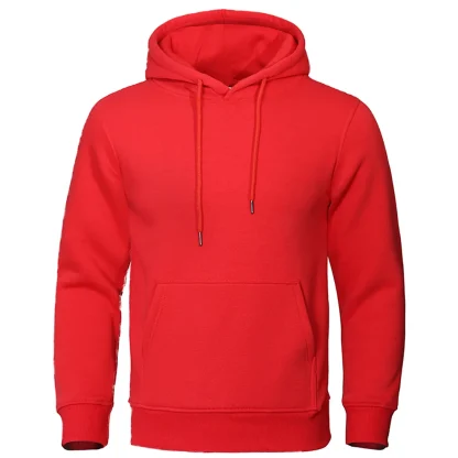 Casual Plain Color Sweatsuit with Hood - Image 12