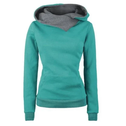 Fitted Sweatshirt with Thick Hood Design - Image 2