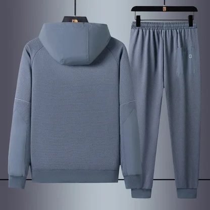 Breathable Hooded Sweatsuit with Zipper - Image 4