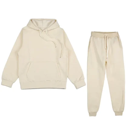 Solid Color Unisex Casual Sweatsuits - Image 6