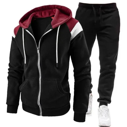 Color Block Sweatsuits with Zip Up - Image 3