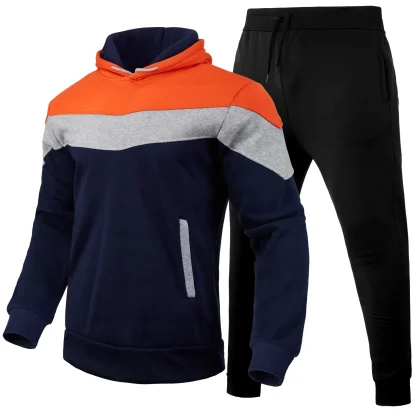 Casual Sweatsuit with Color Block Design - Image 5