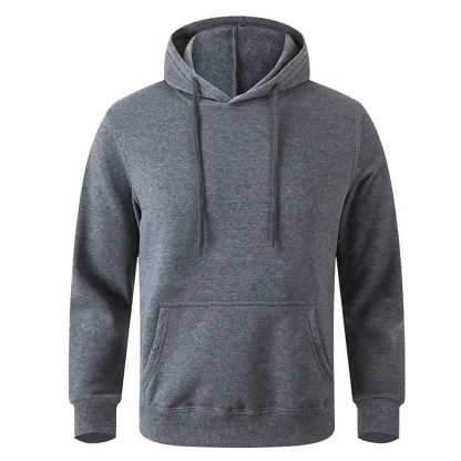 Solid Sweatshirt with Open Front Pocket - Image 9