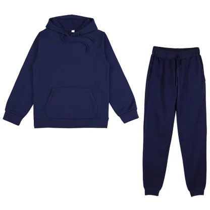 Solid Color Unisex Casual Sweatsuits - Image 8