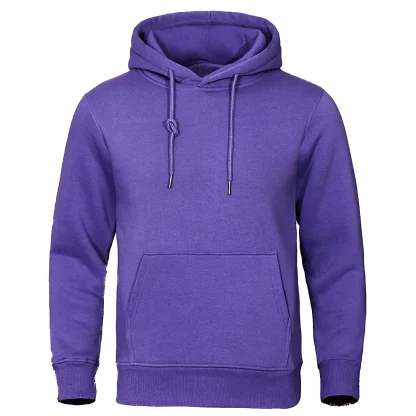 Casual Plain Color Sweatsuit with Hood - Image 6