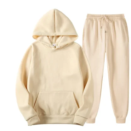 Solid Color Pullover Sweatsuit with Front Pocket - Image 15