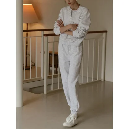Elegant Women's Sweatsuit with Front Button - Image 6