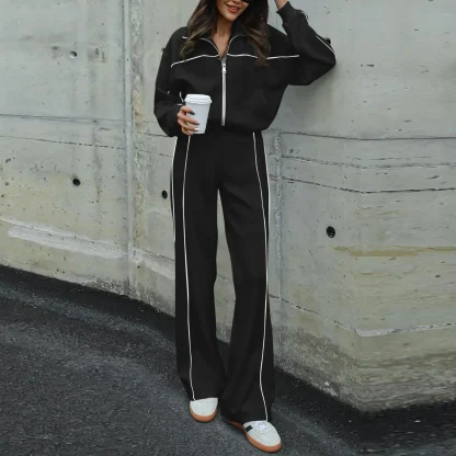 Stylish Sweatsuit with Minimal Stripe Pattern