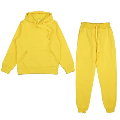 Solid Color Unisex Casual Sweatsuits - Image 7