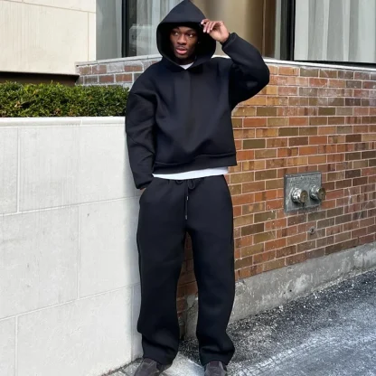 Loose Fit Sweatsuits with Plain Color Design