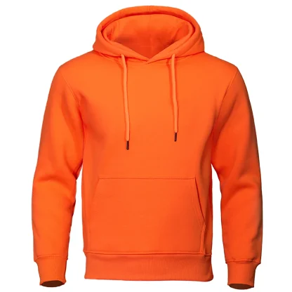 Casual Plain Color Sweatsuit with Hood - Image 5