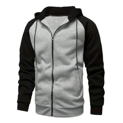 Zip-Up Hooded Jacket with Drawstring - Image 9