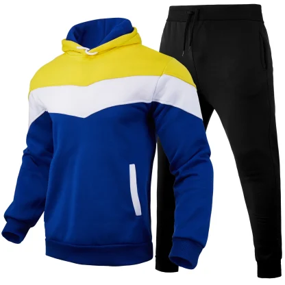 Casual Sweatsuit with Color Block Design - Image 2
