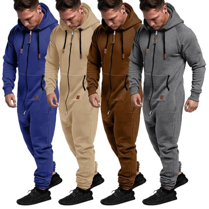 Onesie Zippered Sweatsuit with Hoodie - Image 2