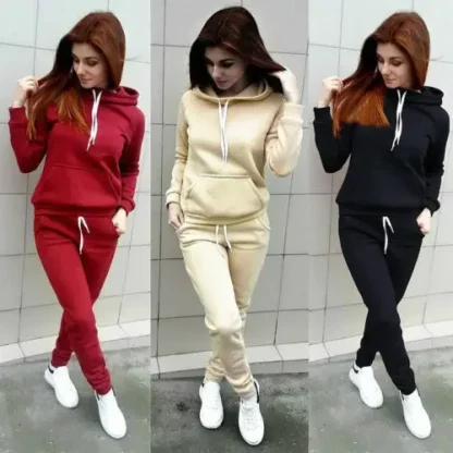 Fitted Simple Sweatsuits with Hood - Image 5