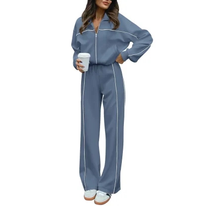 Stylish Sweatsuit with Minimal Stripe Pattern - Image 6
