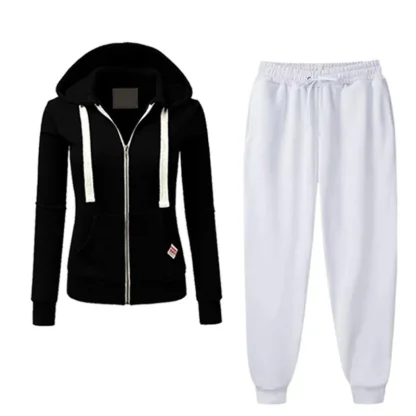 Comfortable Sweatsuit with Drawstring Hoodie - Image 10