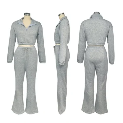 Comfortable Sweatsuit with Cropped Top - Image 6