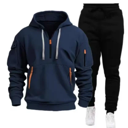 Pullover Sweatsuit with Multi Pockets - Image 3