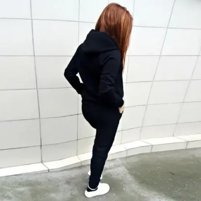 Fitted Simple Sweatsuits with Hood - Image 4