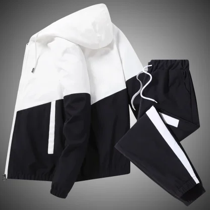 Sporty Sweatsuit with Color Block Design - Image 7