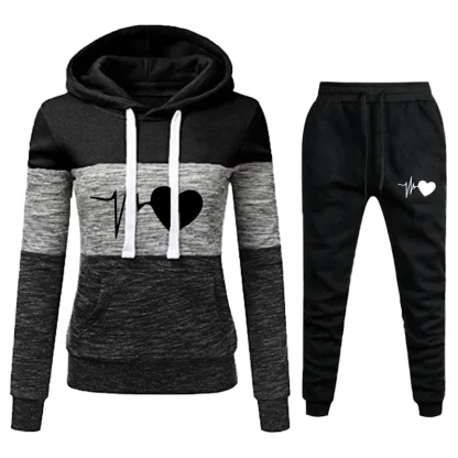 Printed Sweatsuit with Color Block Design - Image 3