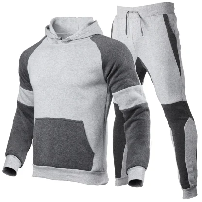 Cozy Thick Color Block Sweatsuit with Hood
